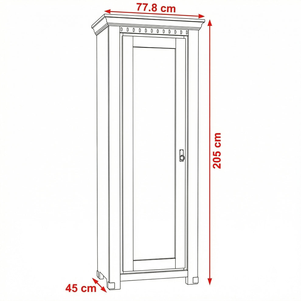 Dulap Cu 1 Usa Saint Tropez Alb, Vopsit 77.8 Cm