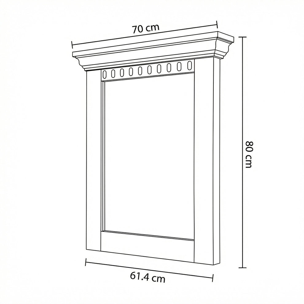 Rama Oglinda Saint Tropez Alb, Vopsit 70 Cm