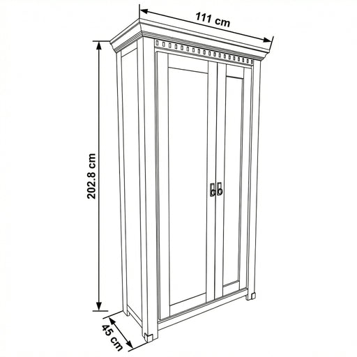 Dulap Cu 2 Usi Saint Tropez Alb, Vopsit 70 Cm