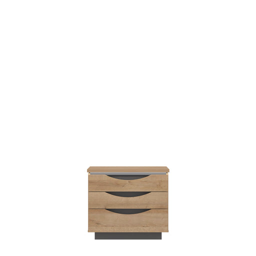 Noptiera 3 Sertare Unbound, Riviera Oak Si Uni Wolfram Grey, 61.4 Cm