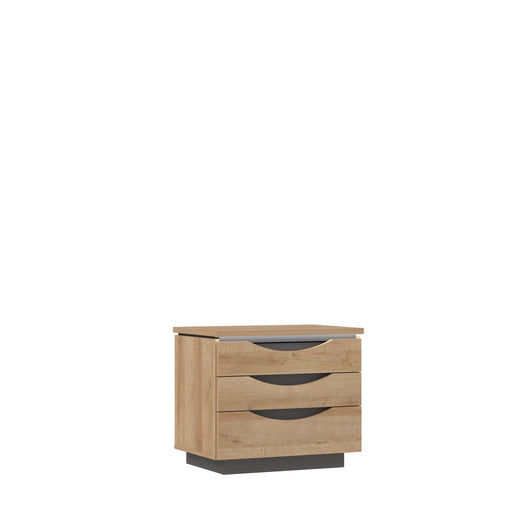 Noptiera 3 Sertare Unbound, Riviera Oak Si Uni Wolfram Grey, 61.4 Cm