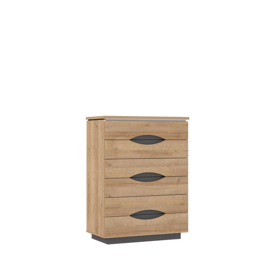 Comoda 6 Sertare Unbound, Unbound, Riviera Oak Si Uni Wolfram Grey, 81.4 Cm