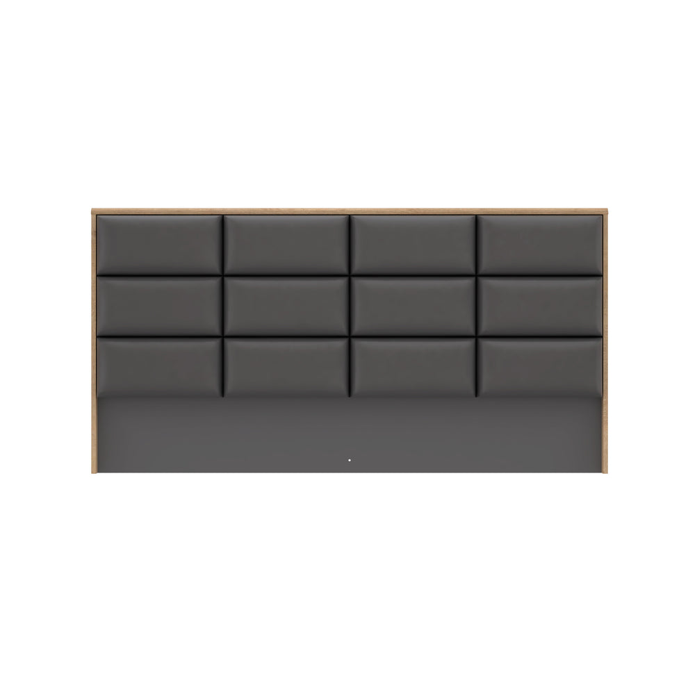 Pat Unbound Cu Dimensiune Saltea 150 x 190 Cm, Capatai Inclus si Somiera RabatabilaRiviera Oak Si Uni Wolfram Grey