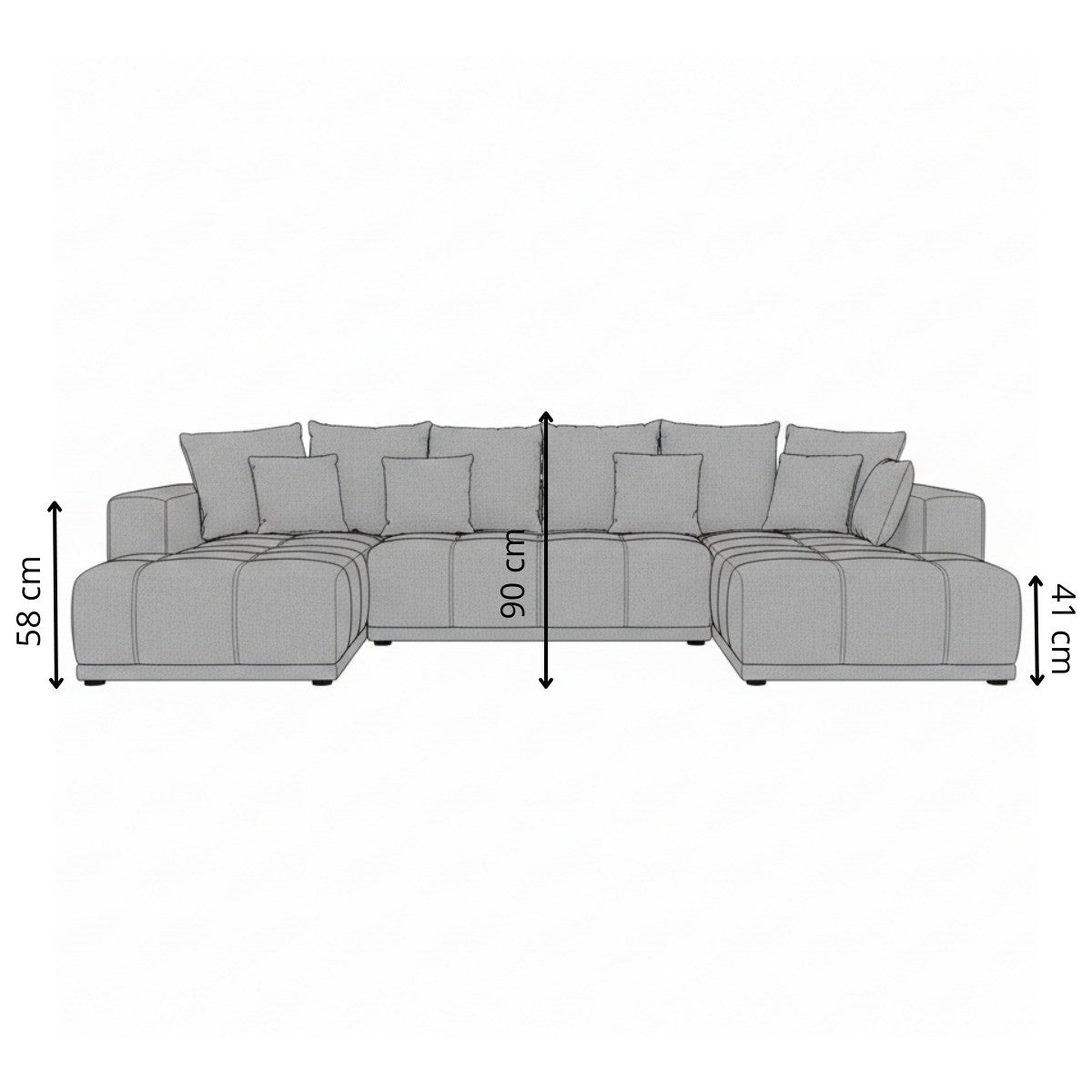 Coltar U Extensibil Otis Dreapta, 6 Locuri, Lada Depozitare, Cremona 24, 357 Cm