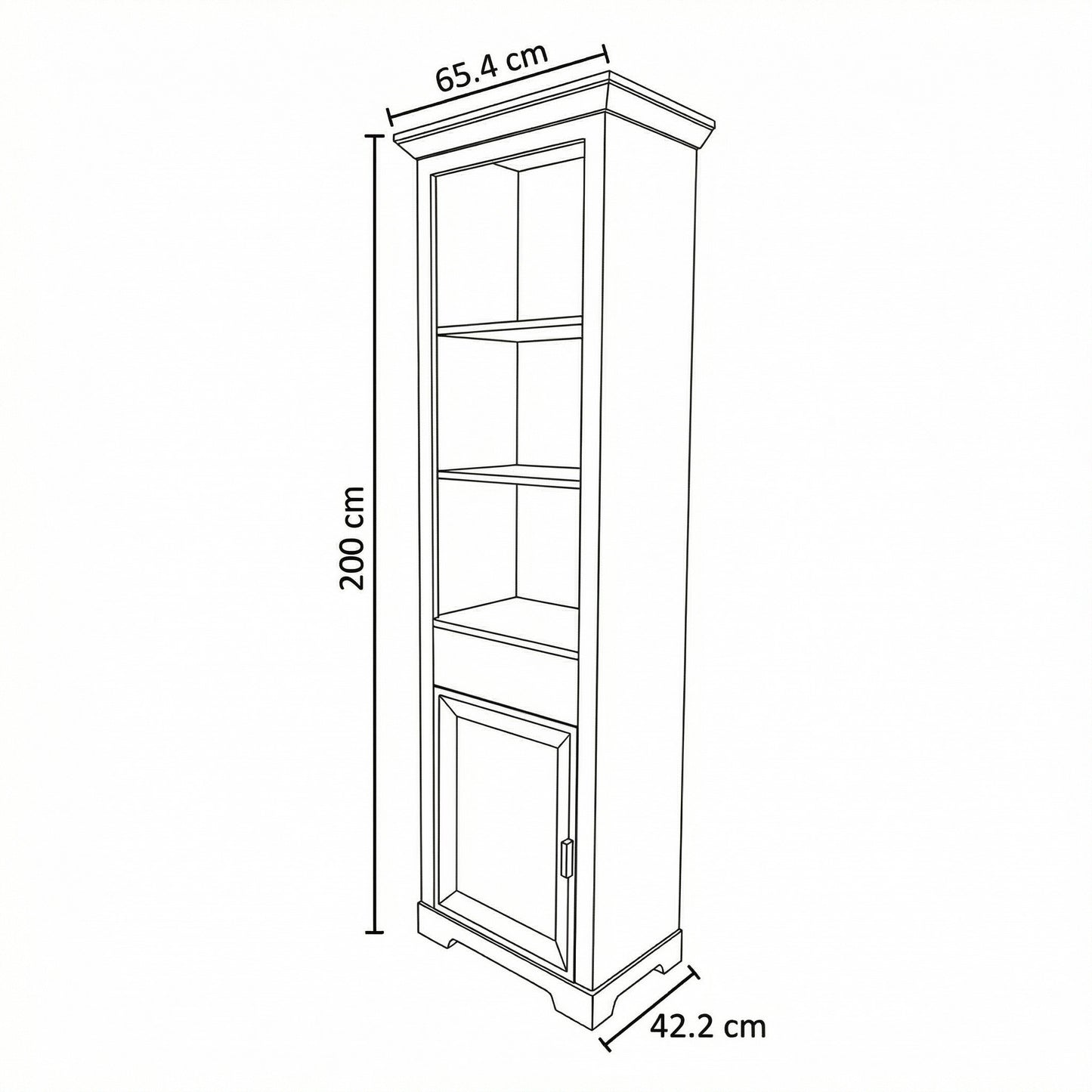 Bibioteca Cu 1 Usa Si 1 Sertar Verona Kashmir, 65.4 Cm