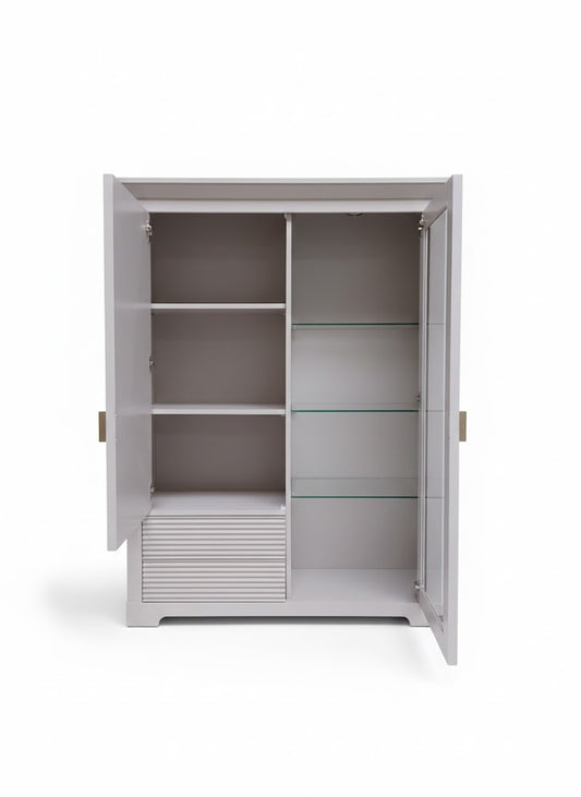 Comoda Bar Verona Kashmir Latime 112.1 cm, Alb, Mobila Living, Sertare Push To Open, Inchidere Silentioasa Usi