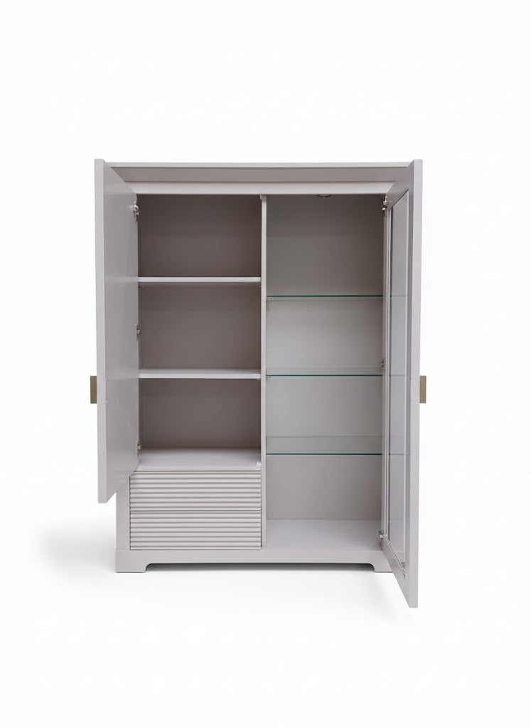 Comoda Bar Verona Kashmir Latime 112.1 cm, Alb, Mobila Living, Sertare Push To Open, Inchidere Silentioasa Usi