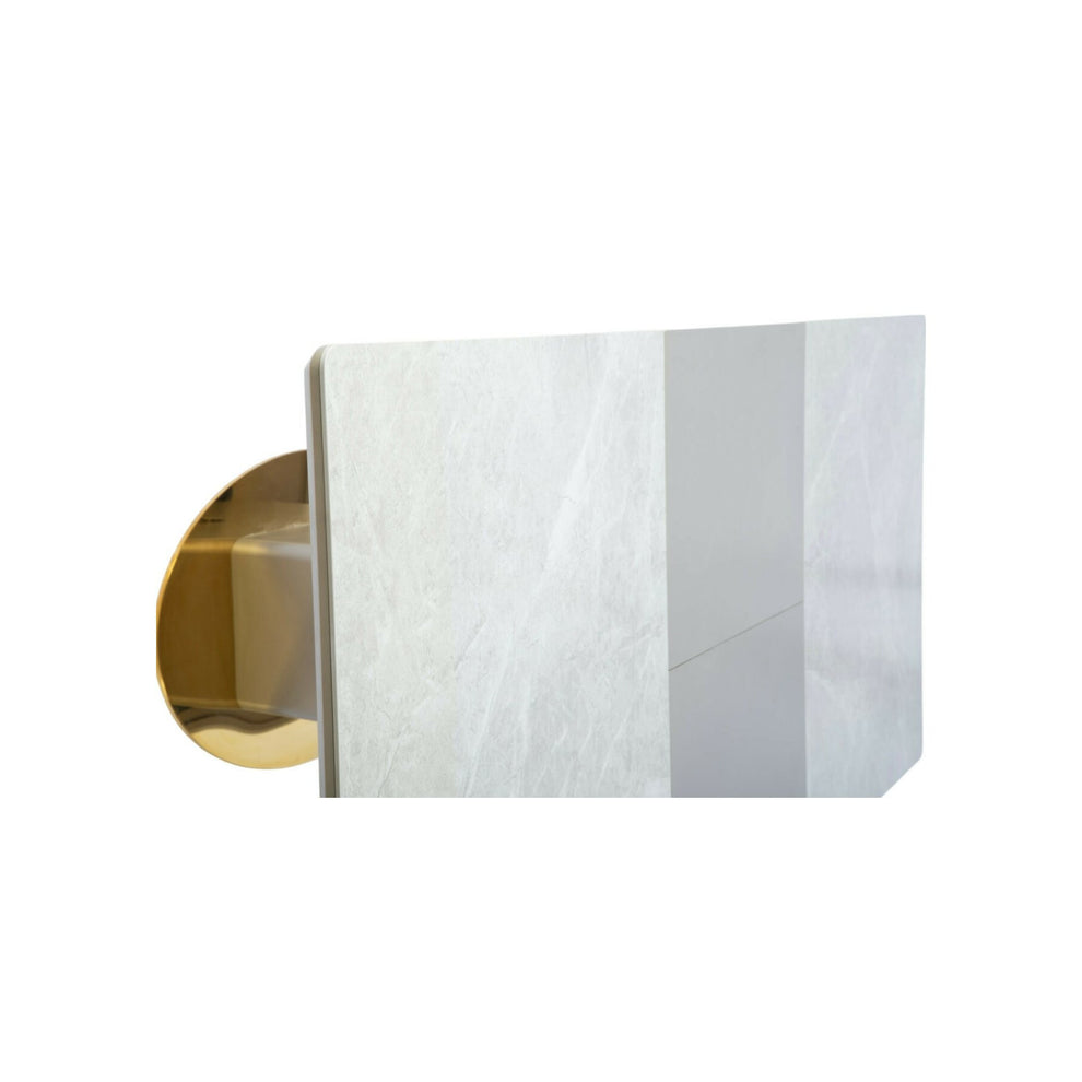Masa Extensibila Althea, Beige Si Gold, 160/260 x 90 x 76 Cm