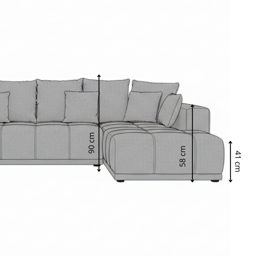 Coltar Extensibil Cu Otoman Stanga Otis, 5 Locuri, Lada Depozitare, Bej, 280 Cm