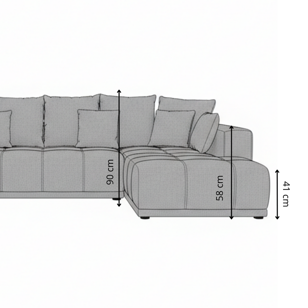 Coltar Extensibil Cu Otoman Dreapta Otis, 5 Locuri, Lada Depozitare, Bej, 280 Cm