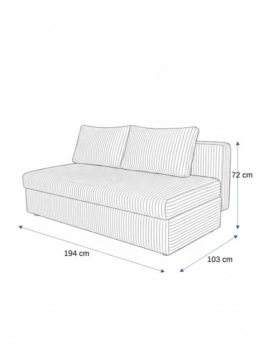 Canapea Extensibila Milo, 3 Locuri, Lada Depozitare, Roz