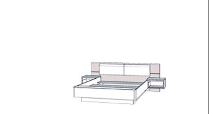 Pat Cu Noptiere Rondino, Dimensiune Saltea 140 x 190 Cm, Black Oak Mud Oak
