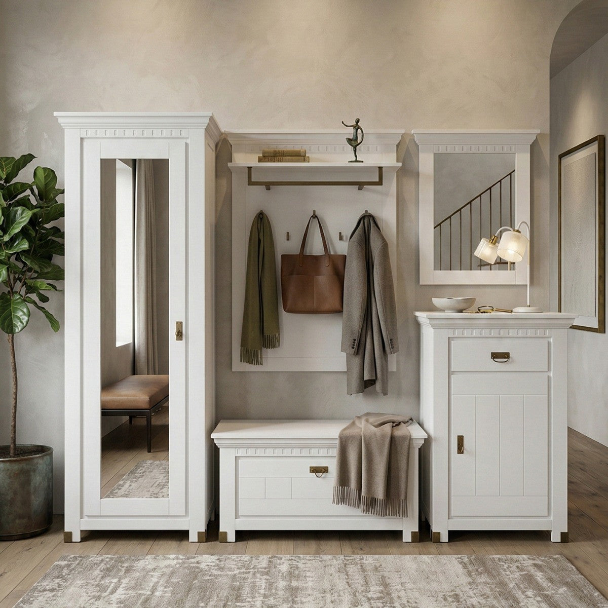 Rama Oglinda Saint Tropez Alb, Vopsit 70 Cm