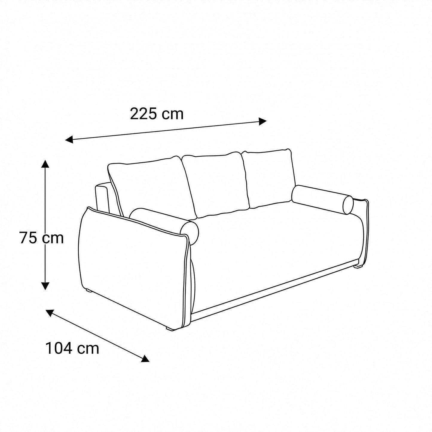 Canapea Extensibila Vida, 3 Locuri, Lada Depozitare, Roz, 225 Cm