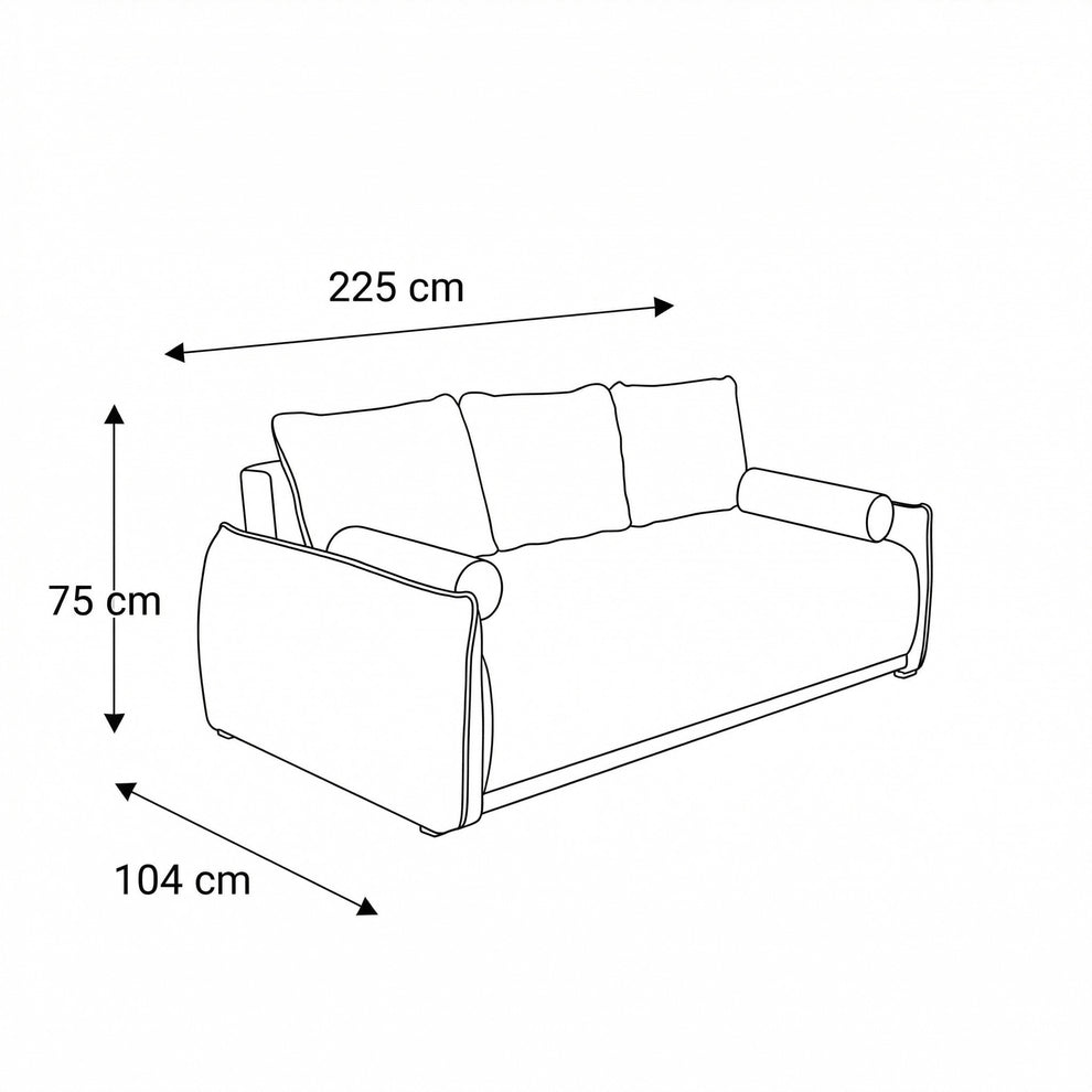 Canapea Extensibila Vida, 3 Locuri, Lada Depozitare, Roz, 225 Cm