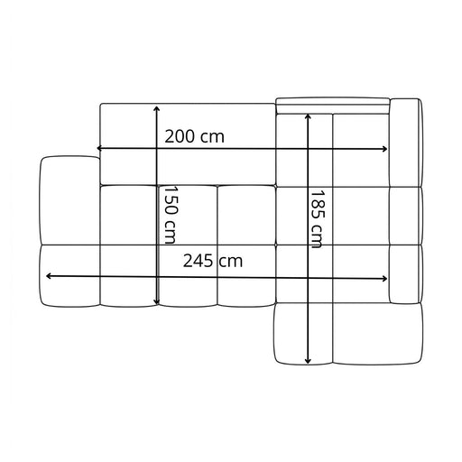 Coltar Extensibil Stanga Luna, Lada Depozitare, 5 Locuri, ONYX 1 IVORY, 270 Cm