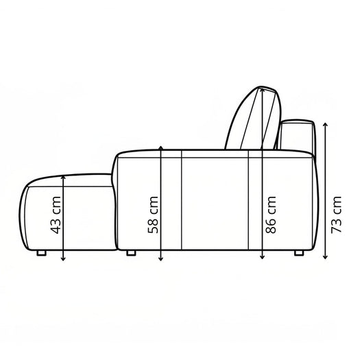 Coltar Extensibil Stanga Luna, Lada Depozitare, 5 Locuri, ONYX 1 IVORY, 270 Cm