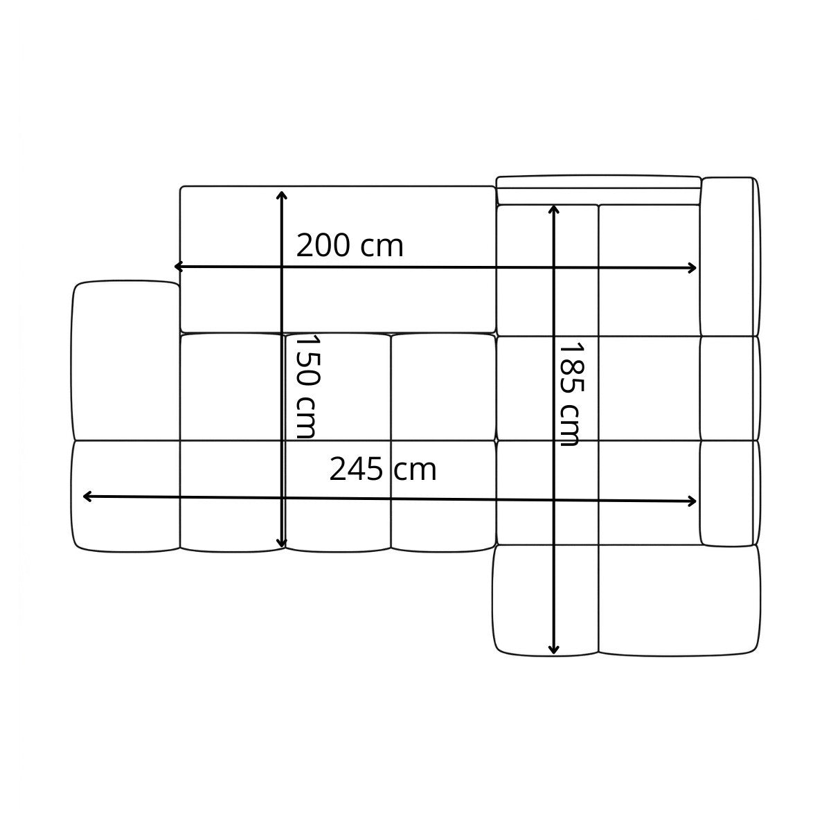 Coltar Extensibil Dreapta Luna, Lada Depozitare, 5 Locuri, ANTHOLOGY 15 SILVER, 270 Cm