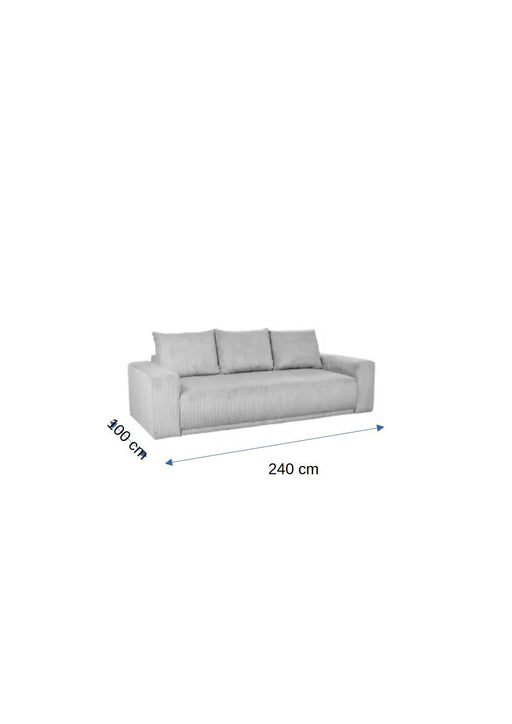 Canapea Extensibila Otis, 3 locuri, Lada Depozitare,  Gri deschis, 240 Cm