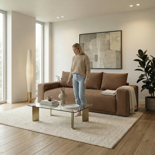 Canapea Extensibila Otis, 3 locuri, Lada Depozitare, Maro, 240 Cm