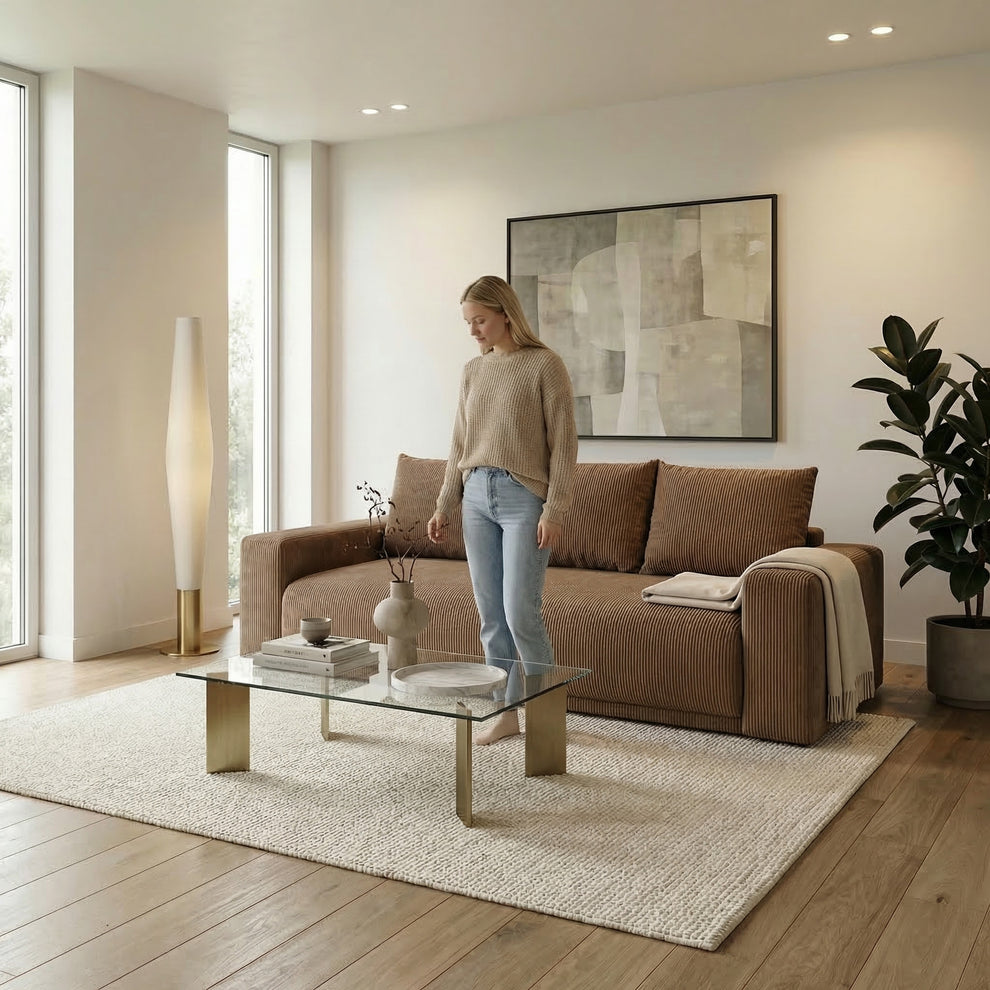 Canapea Extensibila Otis, 3 locuri, Lada Depozitare, Maro, 240 Cm