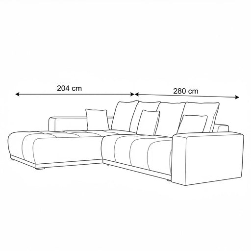 Coltar Extensibil Cu Otoman Stanga Otis, 5 Locuri, Lada Depozitare, Gri, 280 Cm