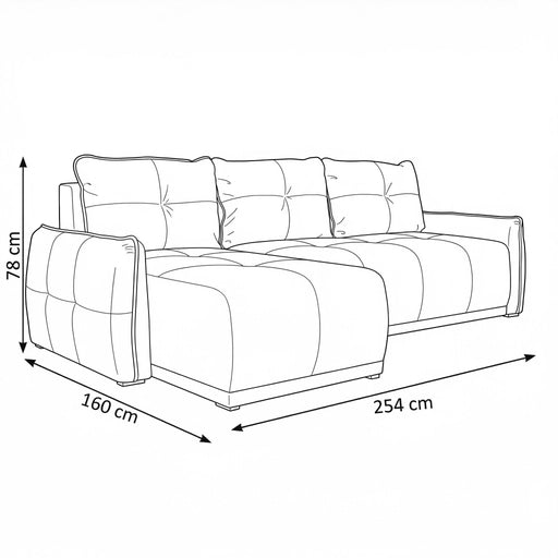 Canapea Extensibila Jojo, Lada Depozitare, Aura 12, 222 Cm