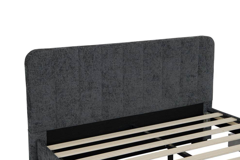 Pat Tapitat Bird Box, Dimensiune Saltea 140 x 200 Cm, Cu Sertare, Somiera Inclusa