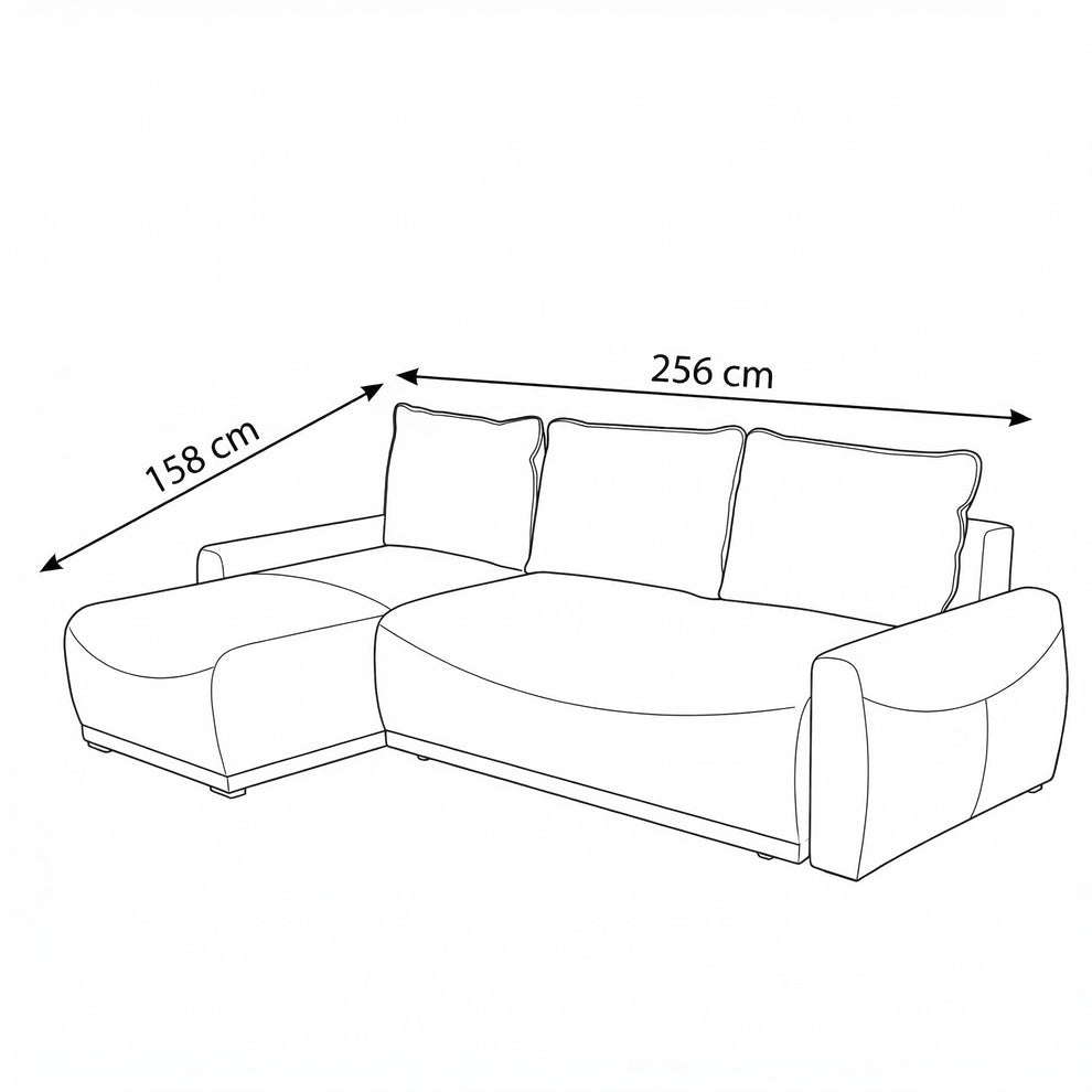 Coltar Extensibil Lea Interschimbabil Stanga/Dreapta, 5 Locuri, Lada Depozitare, Roz, 256 Cm