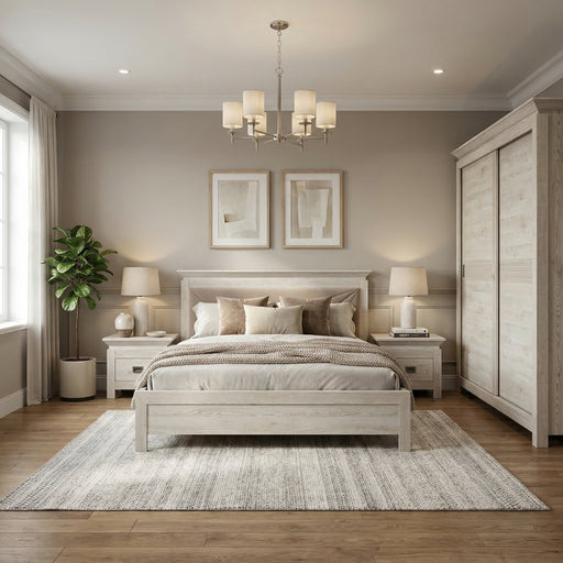 Set Dormitor Casablanca Loft, Pat Cu Dimensiune Saltea 160 X 200, Dulap De 150 Cm, 2 Noptiere