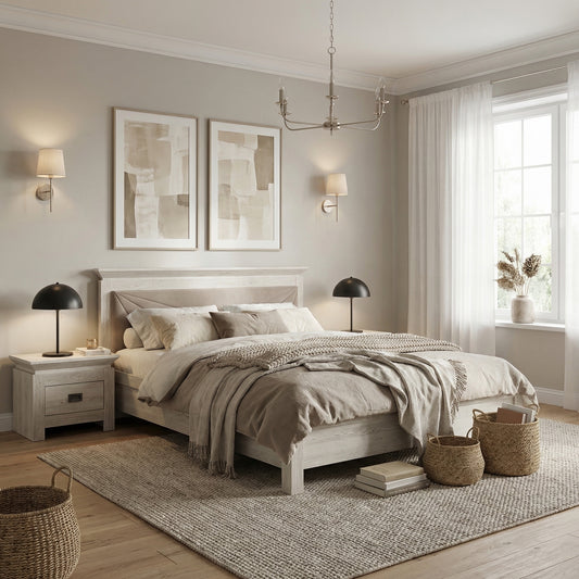 Set Dormitor Casablanca Loft, Pat Cu Dimensiune Saltea 180 X 200, Dulap De 150 Cm, 2 Noptiere