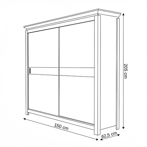 Set Dormitor Casablanca Loft, Pat Cu Dimensiune Saltea 140 X 200, Dulap De 150 Cm, 2 Noptiere