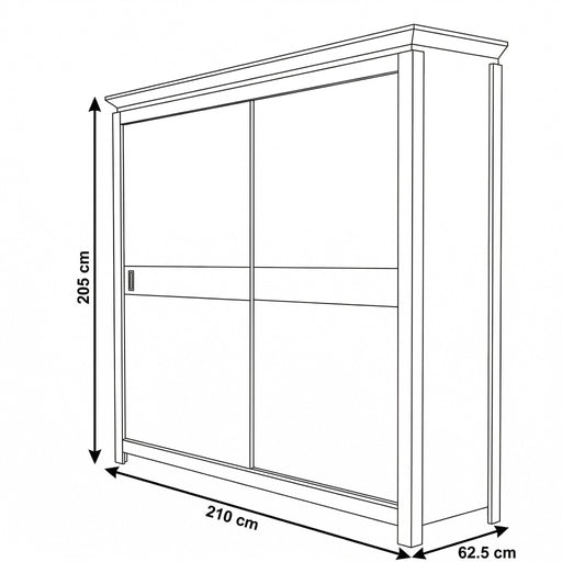 Set Dormitor Casablanca Loft, Pat Cu Dimensiune Saltea 140 X 200, Dulap De 210 Cm, 2 Noptiere
