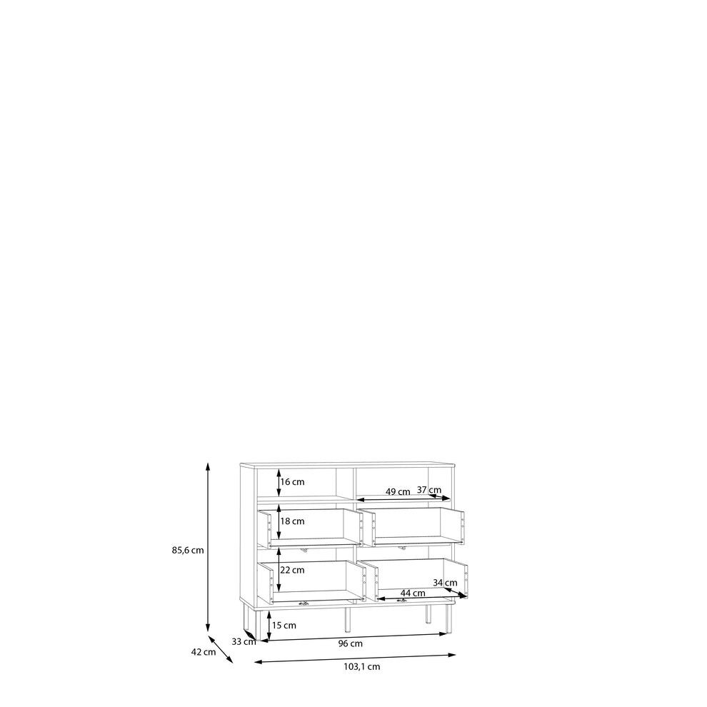 Comoda 4 Sertare Nakhla 103.1 Cm