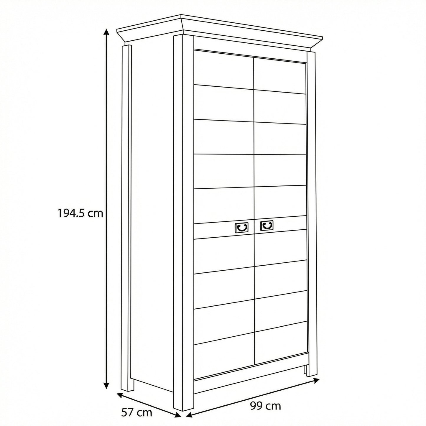 Dulap Cu 2 Usi Casablanca Loft, Gri, 99 Cm
