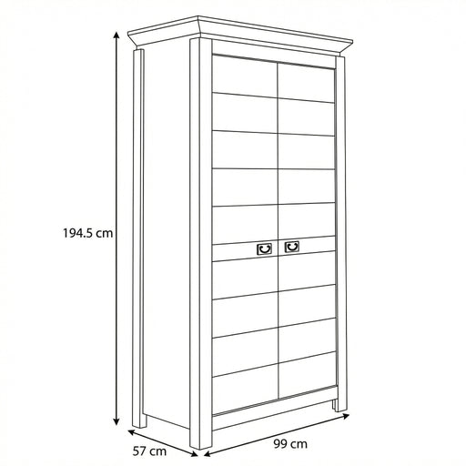 Dulap Cu 2 Usi Casablanca Loft, Gri, 99 Cm