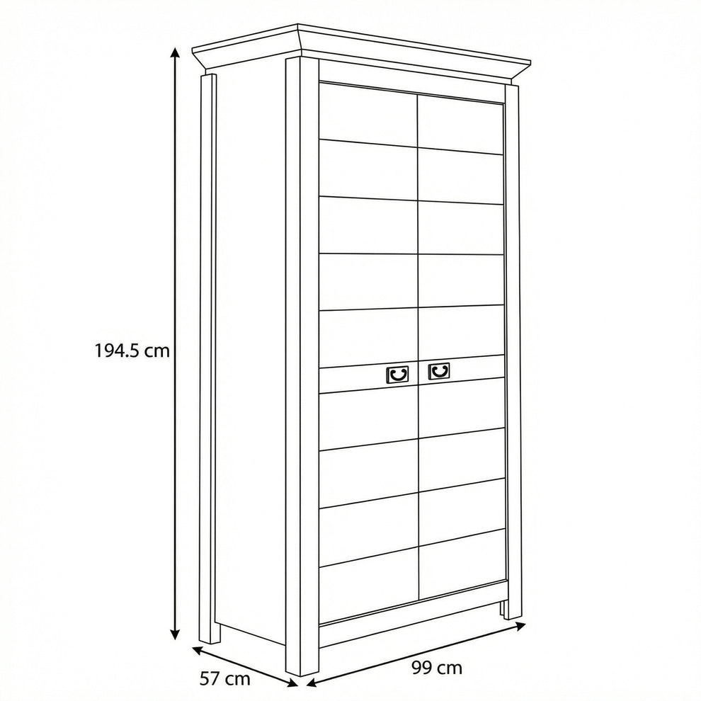 Dulap Cu 2 Usi Casablanca Loft, Gri, 99 Cm