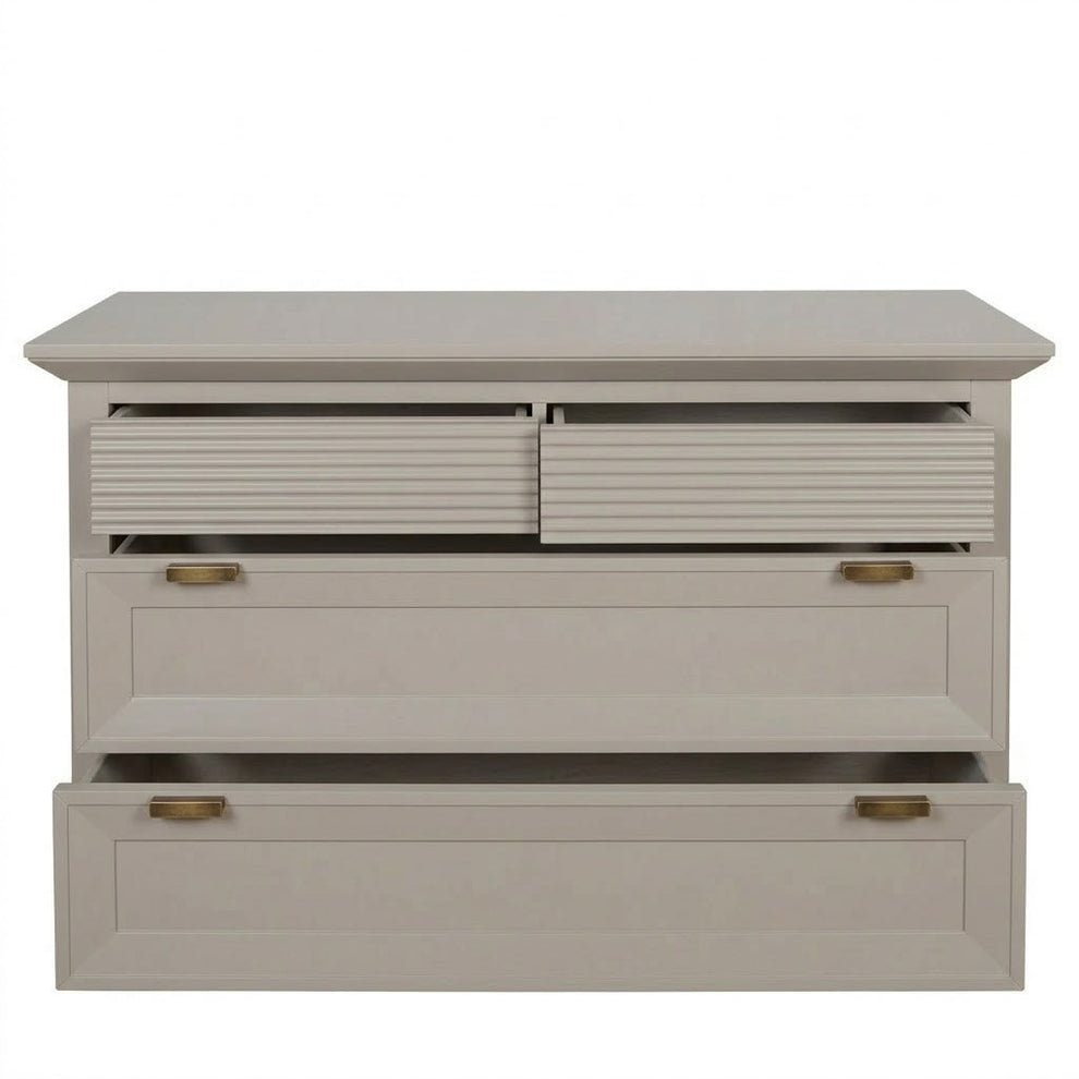 Comoda Cu 4 Sertare Verona Kashmir, Vopsit, Mobila Living, Inchidere Silentioasa, Sistem Push To Open, 125.8 cm