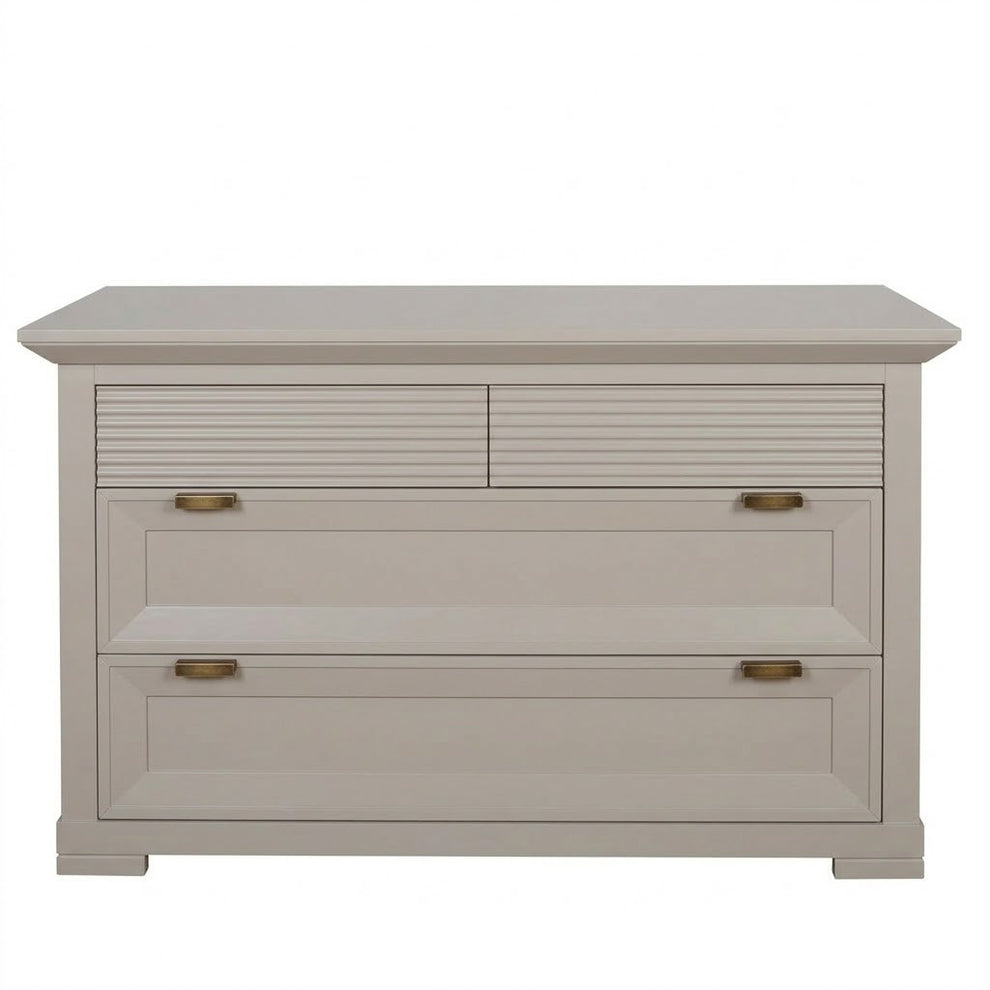 Comoda Cu 4 Sertare Verona Kashmir, Vopsit, Mobila Living, Inchidere Silentioasa, Sistem Push To Open, 125.8 cm
