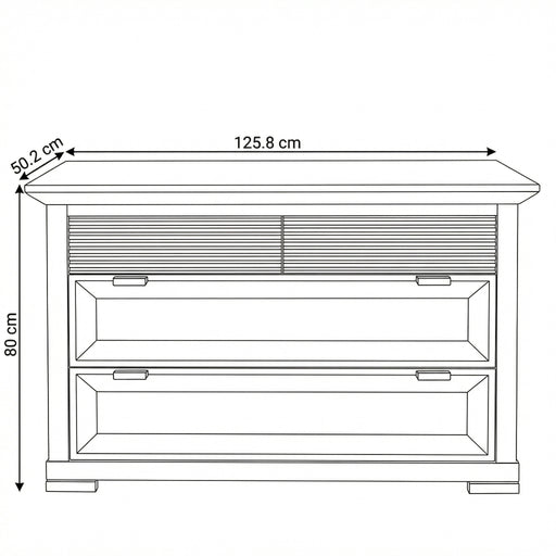 Comoda Cu 4 Sertare Verona Kashmir, Vopsit, Mobila Living, Inchidere Silentioasa, Sistem Push To Open, 125.8 cm