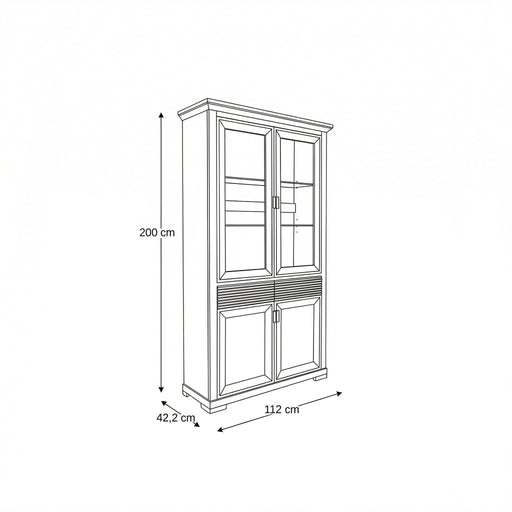 Vitrina Cu 4 Usi Si 1 Sertar Verona Kashmir, 112 Cm
