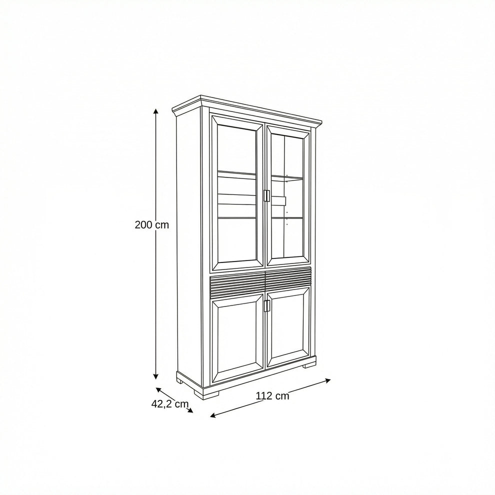 Vitrina Cu 4 Usi Si 1 Sertar Verona Kashmir, 112 Cm