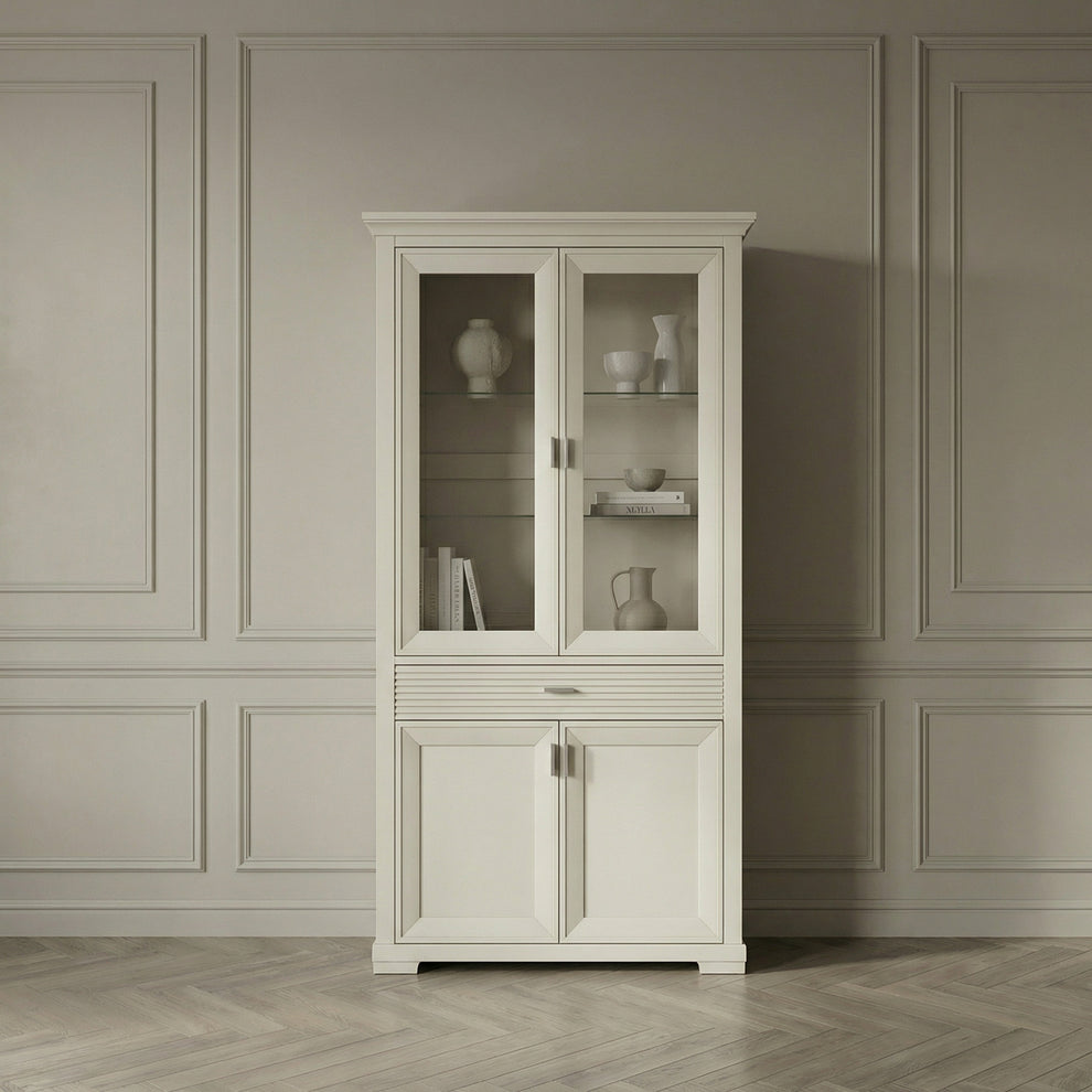 Vitrina Cu 4 Usi Si 1 Sertar Verona Kashmir, 112 Cm