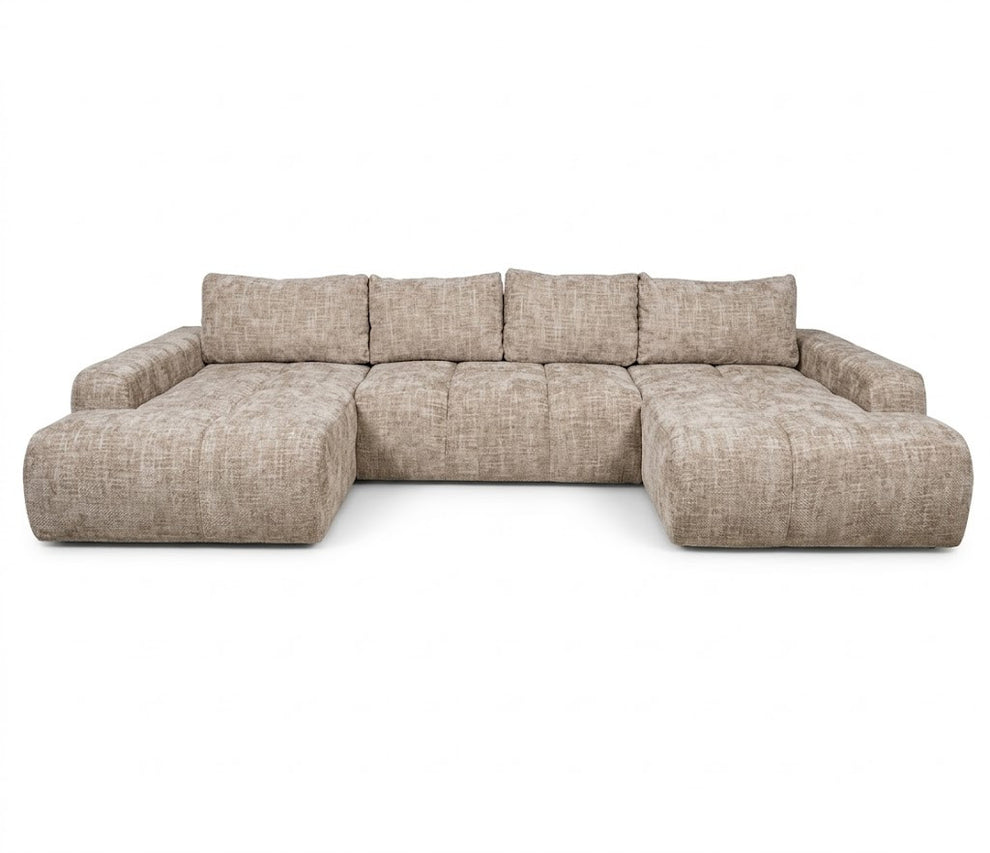 Coltar U Extensibil Luna, 6 Locuri, Onyx 3 Linen, 330 Cm