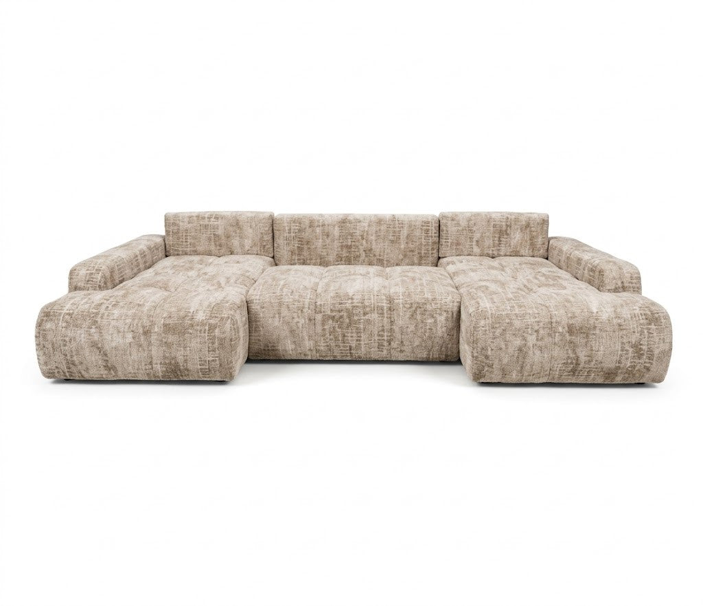 Coltar U Extensibil Luna, 6 Locuri, Onyx 3 Linen, 330 Cm