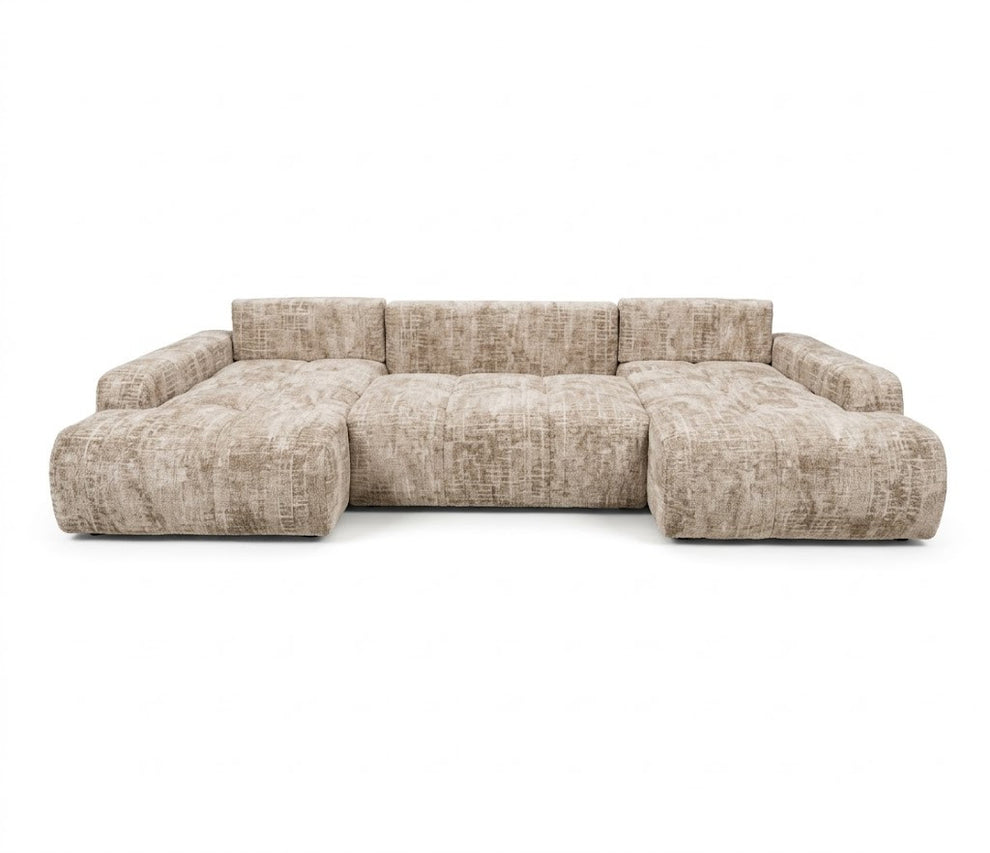 Coltar U Extensibil Luna, 6 Locuri, Onyx 3 Linen, 330 Cm