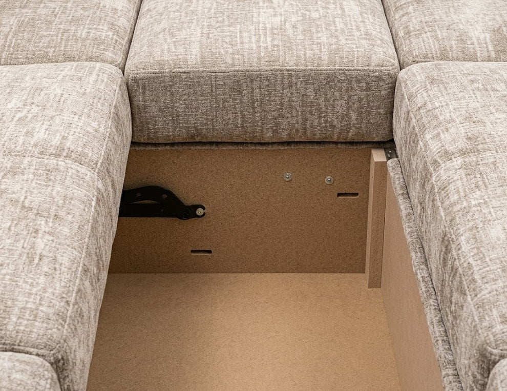 Coltar U Extensibil Luna, 6 Locuri, Onyx 3 Linen, 330 Cm