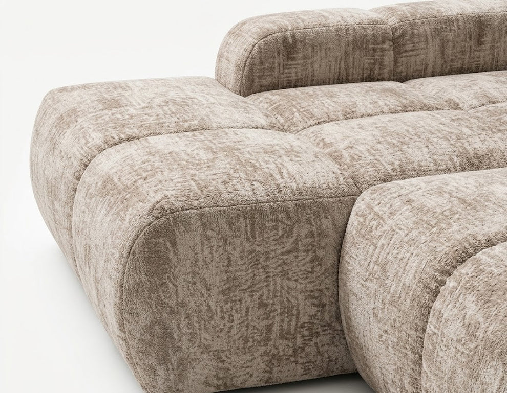 Coltar U Extensibil Luna, 6 Locuri, Onyx 3 Linen, 330 Cm