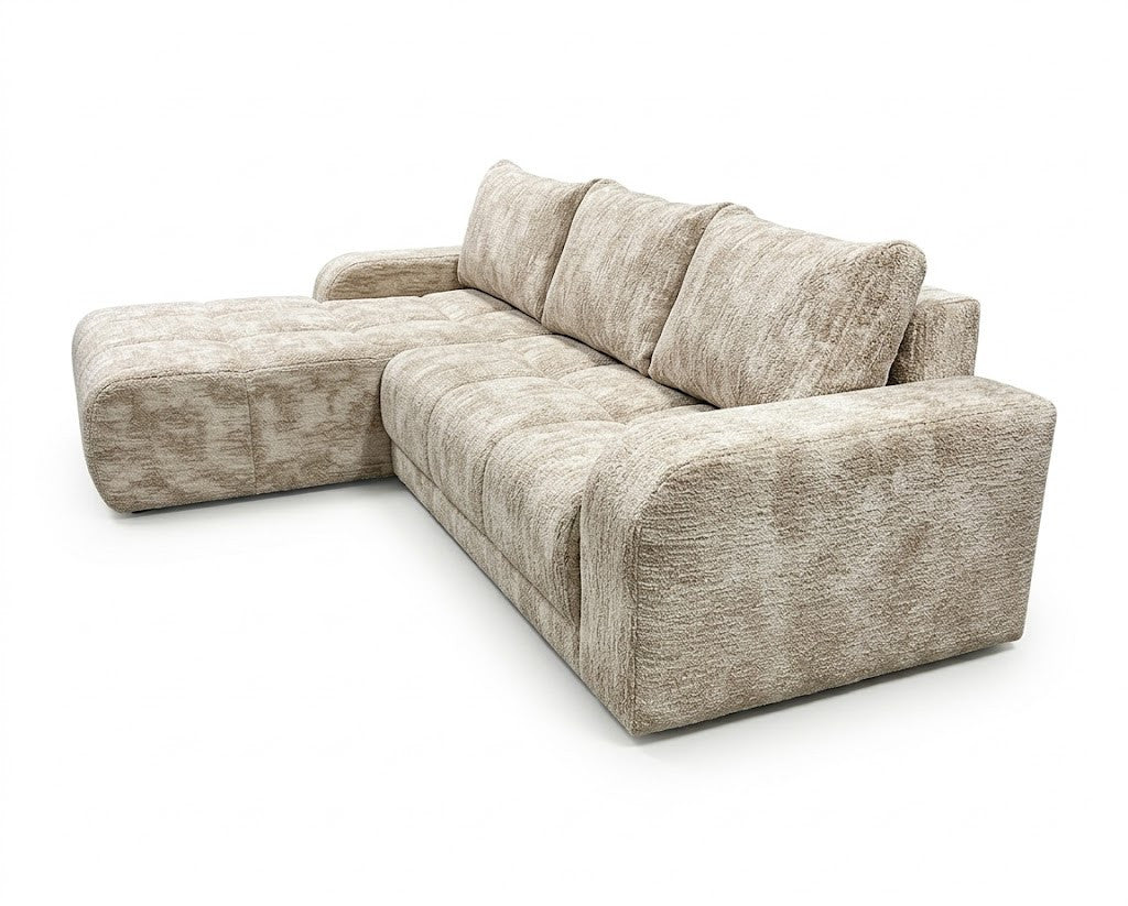 Coltar Extensibil Stanga Kyoto, Lada Depozitare, 5 Locuri, ONYX 3 LINEN, 246 Cm