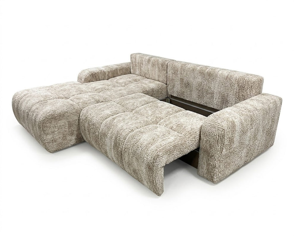Coltar Extensibil Stanga Kyoto, Lada Depozitare, 5 Locuri, ONYX 3 LINEN, 246 Cm